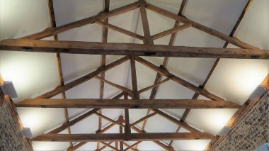Roof truss or trusses old oak timbers clipart