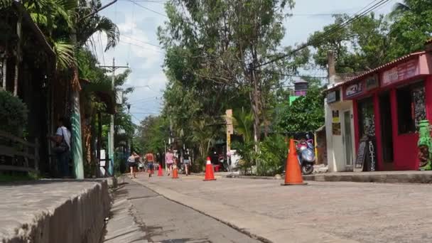 Patrząc Dół Głównej Ulicy Tunco Surf Raj Int Salvador Pro — Wideo stockowe