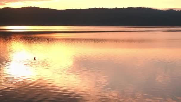 Panning Rond Lago Coatapeque Salvador Kijkend Het Meer Kraterrand Van — Stockvideo