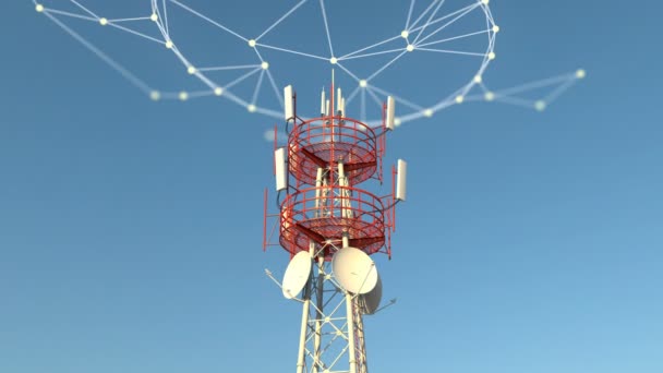 Telekomunkace mobilní věž s některými plexus síťové připojení grafiky