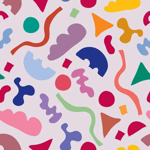 Vector Repeating Doodle Shapes Bunte Wiederholung Nahtlose Muster Perfekt Für — Stockvektor