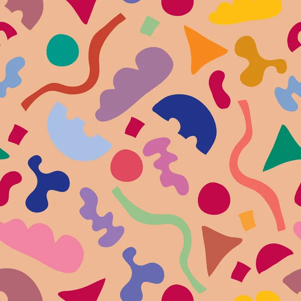 Tekrarlayan Vektör Doodle ve Şekilleri Renkli Tekrarlayan Kusursuz Desen. Duvar kağıdı, kumaş ve yapıştırma kitabı için mükemmel..