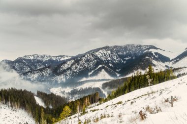 Bulutlu havayla Nizke Tatry (Düşük Tatras)
