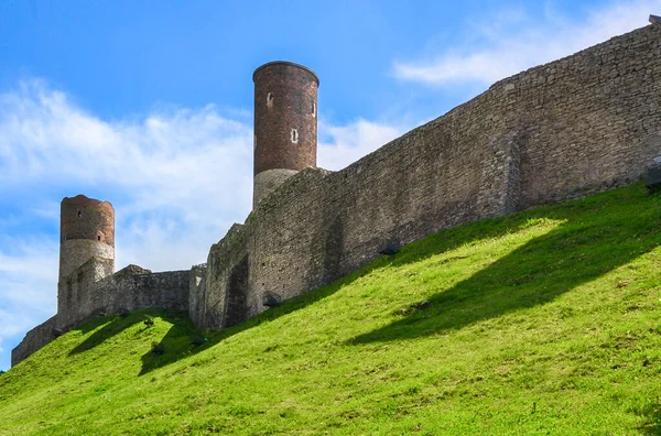 Ruinas Del Castillo Real Medieval Checiny Swietokrzyskie Voivodeship Polonia —  Fotos de Stock