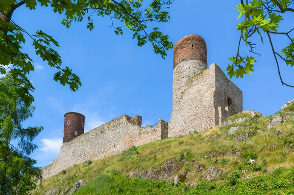 Ruinas Del Castillo Real Medieval Checiny Swietokrzyskie Voivodeship Polonia —  Fotos de Stock