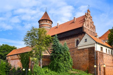 Olsztyn 'deki Ortaçağ Gotik Şatosu, Sıcak Masurya Voyvodalığı, Polonya.