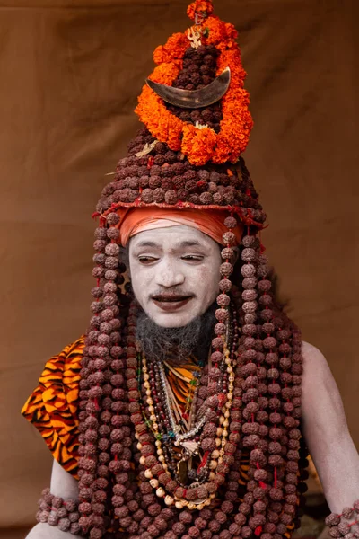 Prayagraj Uttar Pradesh India Circa Febbraio 2019 Sadhu Indiano Dei — Foto Stock