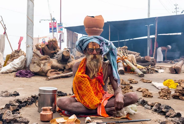 Prayagraj Uttar Pradesh India Circa February 2019 Індійська Нага Садху — стокове фото