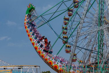 Pushkar, Rajasthan / India - November 2019 :  Rides being used in pushkar fair to entertain tourists