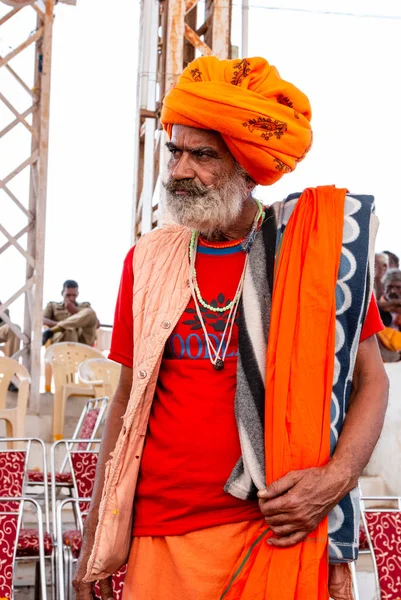 Pushkar Rajasthan India November 2019 Indian Man Pushkar Verel Fair — стокове фото