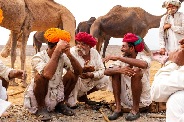 Pushkar Rajasthan Indien November 2019 Pushkar Kamelmesse 2019 Einheimische — Stockfoto