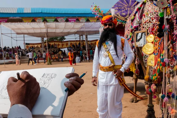 Pushkar Rajasthan India November 2019 Indian Man Pushkar Camel Fair — 스톡 사진