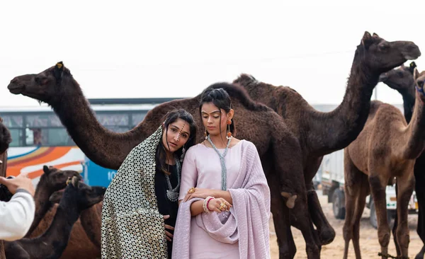 Pushkar Rajasthan Indien November 2019 Pushkar Kamelmesse 2019 Lokale Schöne — Stockfoto
