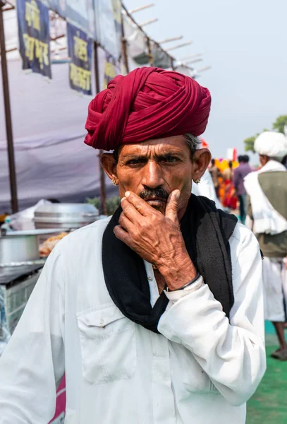 普什卡 拉贾斯坦邦 2019年11月 2019年普什卡骆驼博览会上的印地安人 — 图库照片