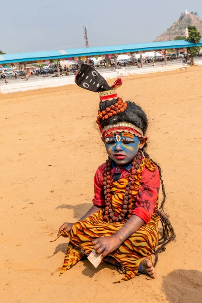 Pushkar Rajasthan Indien November 2019 Pushkar Kamelmesse 2019 Indisches Mädchen — Stockfoto