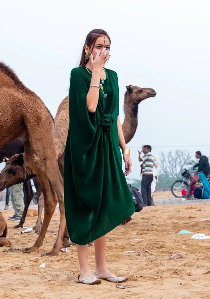 Pushkar Rajasthan Indien November 2019 Porträt Eines Jungen Und Schönen — Stockfoto