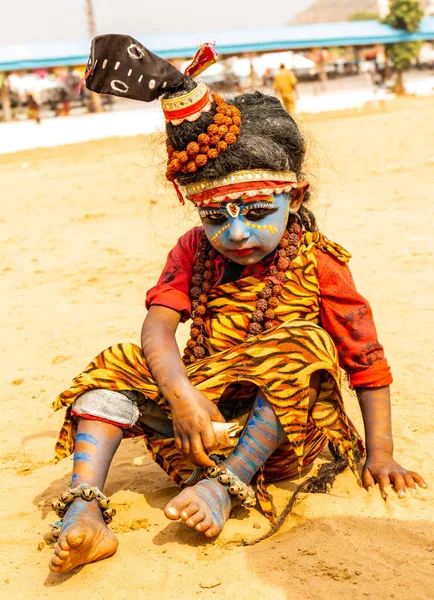 Pushkar Rajastán India Noviembre 2019 Feria Camellos Pushkar 2019 Chica —  Fotos de Stock