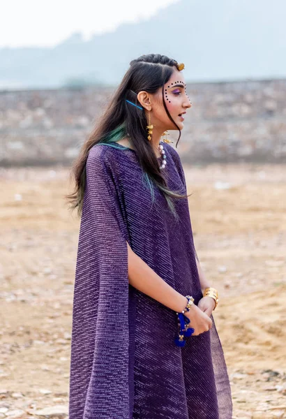 Pushkar Rajasthan India Novembre 2019 Bellissima Donna Indiana — Foto Stock