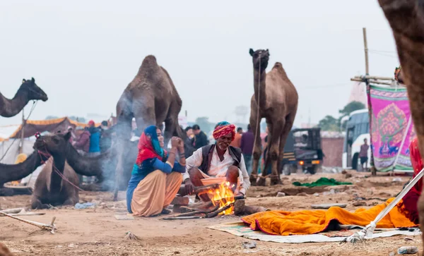 Pushkar Rajastão Índia Novembro 2019 Povo Aldeia — Fotografia de Stock