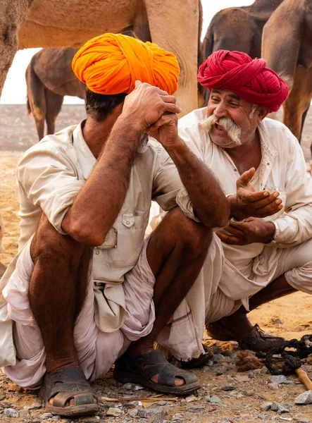 Pushkar Rajasthan Indien November 2019 Pushkar Kamelmesse 2019 Einheimische — Stockfoto