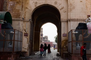 Bikaner, Rajasthan / India - January 2019 : Fort Bikaner rajasthan india. Camel festival, people
