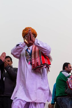 Bikaner, Rajasthan / India - January 2019 : Participants in various activities getting honored by authorities during camel festival