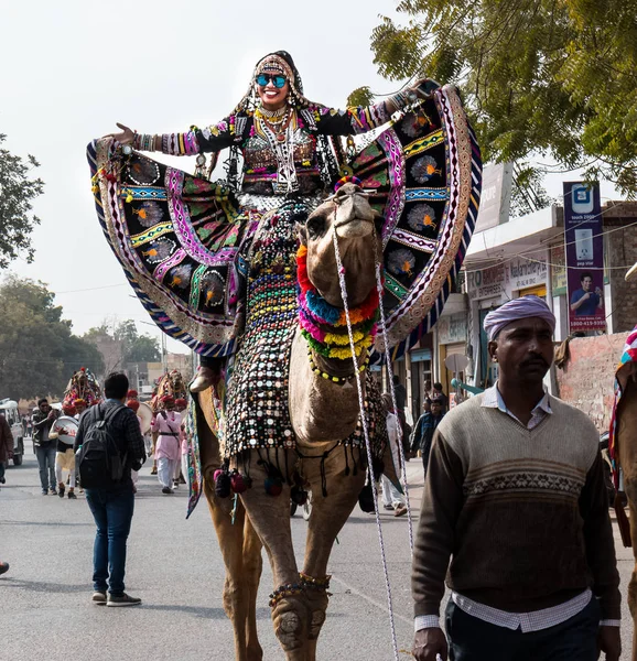 Bikaner Rajasthan India Ianuarie 2019 Portretul Femeii Rajasthani Rochia Tradițională — Fotografie, imagine de stoc