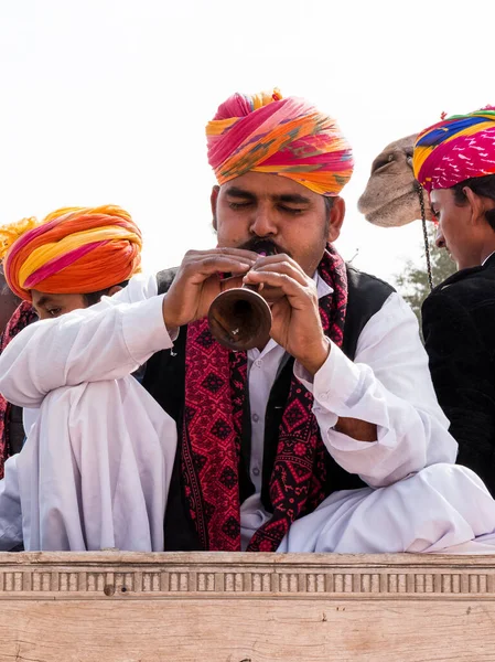 Bikaner Rajasthan India January 2019 Artist Performing Folk Music Traditional — Zdjęcie stockowe