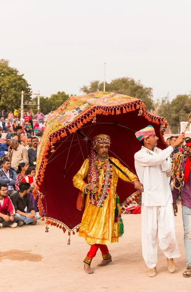 Bikaner Rajasthan India January 2019 Artist Participating Fancy Dress Competition — Stockfoto