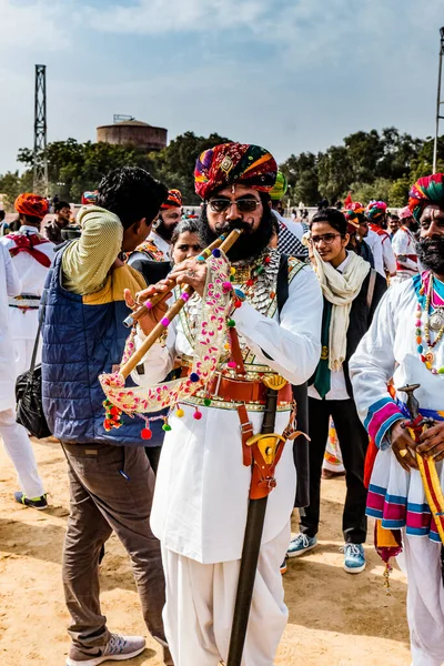 Bikaner Rajasthan Inde Janvier 2019 Portrait Peuple Rajasthani Bikaner Tenue — Photo