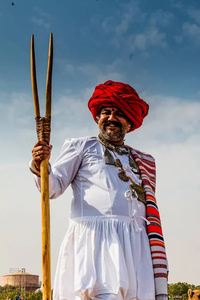 Bikaner Rajasthan India January 2019 Portrait Rajasthani People Bikaner Traditional — Stock Photo, Image