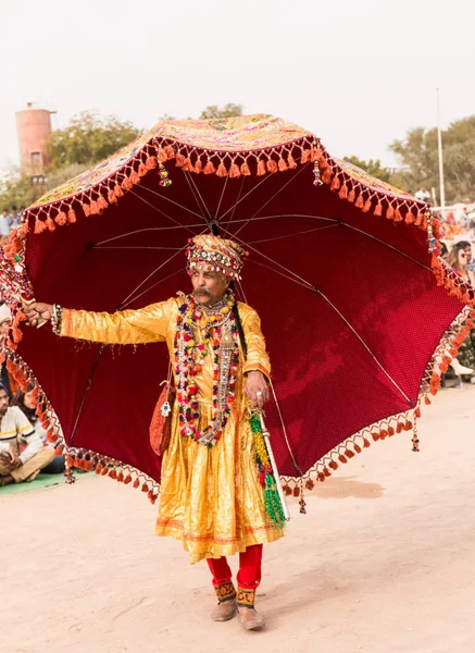 Bikaner Rajasthan India January 2019 Artist Participating Fancy Dress Competition — Zdjęcie stockowe
