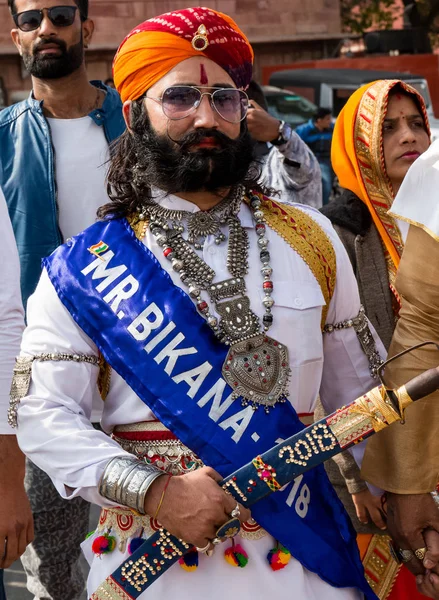 Bikaner Rajasthan India January 2019 Portrait Rajput Man Bikaner Ethnic — 스톡 사진