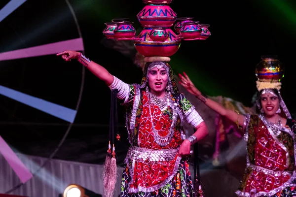 Bikaner Rajasthan Hindistan Ocak 2019 Festivalde Dansçılar Bikaner Deve Fuarı — Stok fotoğraf