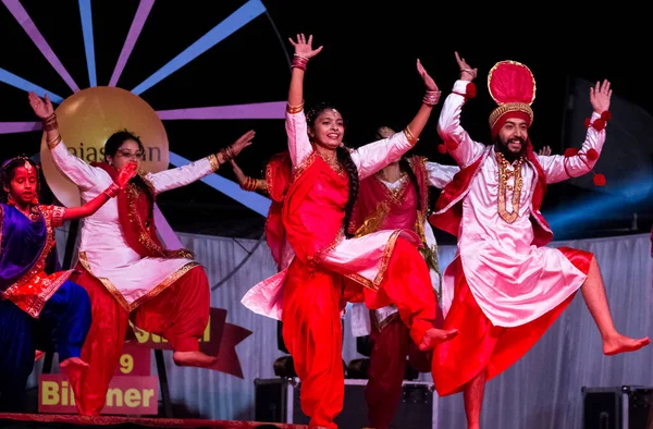 Bikaner Rajasthan India January 2019 Artists Punjab Performing Famous Bhangra — Stock Photo, Image