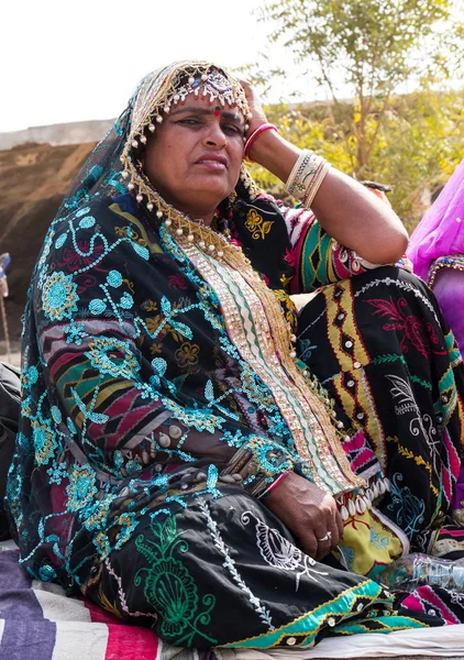 Bikaner Rajasthan India January 2019 Portrait Woman Traditional Rajastahni Dress — Stock Photo, Image