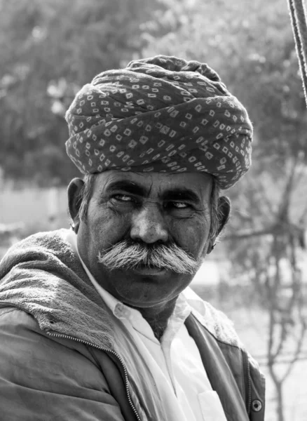 Bikaner Rajasthan India January 2019 Portrait Rajput Man Bikaner Ethnic — 스톡 사진