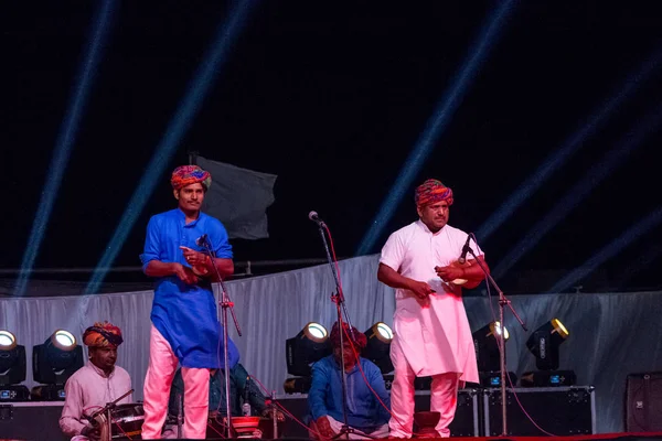 Bikaner Rajasthan India January 2019 Rajasthani Artists Performing Traditional Dance — Stok fotoğraf