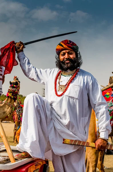 Bikaner Rajasthan India January 2019 Portrait Rajasthani People Bikaner Traditional — Φωτογραφία Αρχείου