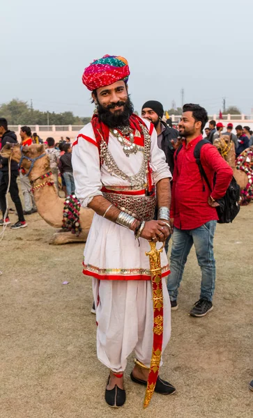 Bikaner Rajasthan India January 2019 People Bikaner Camel Fair — Zdjęcie stockowe