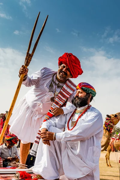 Bikaner Rajasthan Índia Janeiro 2019 Retrato Pessoas Rajasthani Bikaner Vestido — Fotografia de Stock