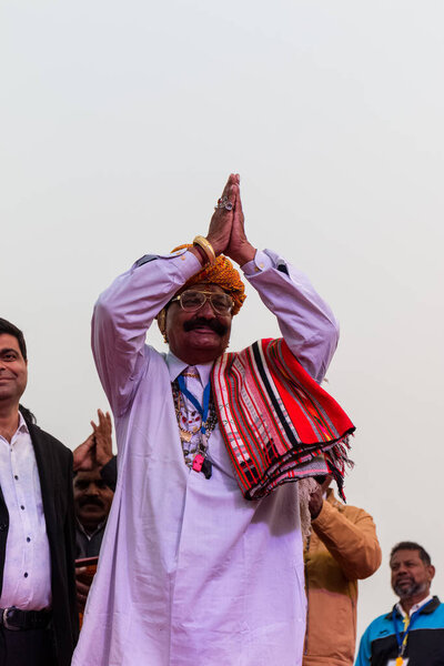 Bikaner, Rajasthan / India - January 2019 : Participants in various activities getting honored by authorities during camel festival
