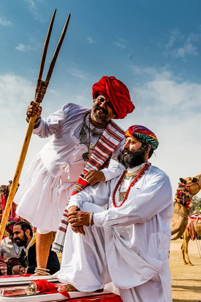 Bikaner Rajasthan Inde Janvier 2019 Portrait Peuple Rajasthani Bikaner Tenue — Photo
