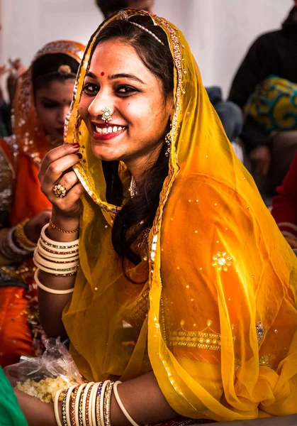 ビカナー ラジャスタン州 インド 1月2019 ビカナーラクダ祭りの女性 — ストック写真