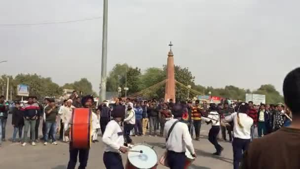 Bikaner Rajasthan India January 2019 Bagpiper Band Performing Live Bianer — Stockvideo