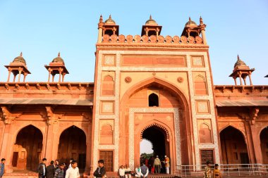 Fatehpur Sikri, Uttar Pradesh / Hindistan - Aralık 2018: Tac City agra Fatehpur Sikri 'de Buland Darwaza