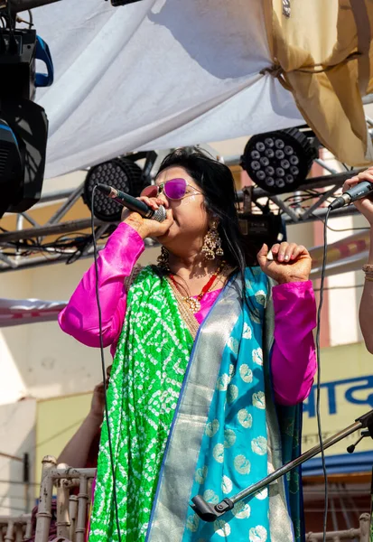 Gaziabad Uttar Pradesh Hindistan Şubat 2020 Cazibe Parıltısı Canlı Müzik — Stok fotoğraf