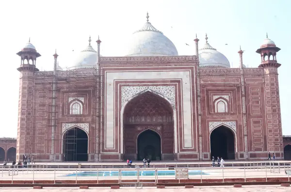 Agra Uttar Pradesh India Dec 2019 기도하기 타지마할에 요새와 — 스톡 사진