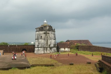 Goa, Hindistan - Jan 2019: Goa 'daki deniz limanına yakın bir deniz evi