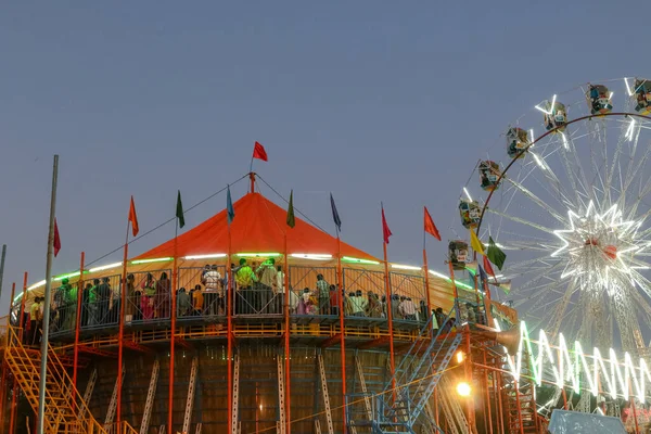 Ghaziabad Uttar Pradesh India Okt 2019 Ferris Wielritten Jaarlijkse Dussehra — Stockfoto